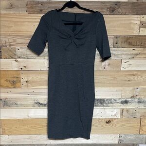 Banana Republic size 0 Charcoal Color Midi Super Stretchy Form Fitted Dress